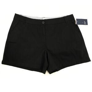 Crown & Ivy Caroline Black 5" Stretch Twill Classic Fit Shorts Size 14